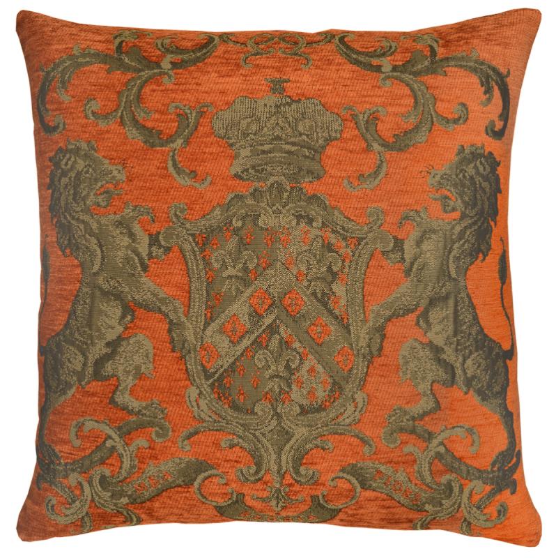 Heraldic Cushion - Orange, No Trim