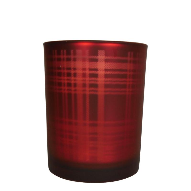 Tea light - red check, medium