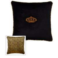 Crown on Black velvet with Leopard velvet backing, square