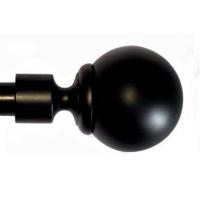 Finial & Rod, Ball - Black Painted, Large