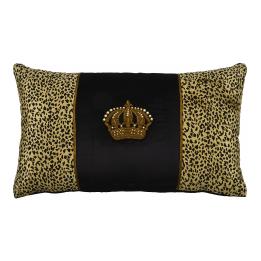Crown on Black velvet centre over Leopard velvet, rectangle