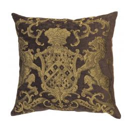Heraldic Cushion - Chocolate (plain)