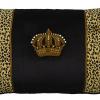 Crown on Black velvet centre over Leopard velvet, rectangle