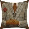 Grey Check/Red Rose - Clearance Cushion