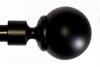 Finial & Rod, Ball - Black Painted, Small