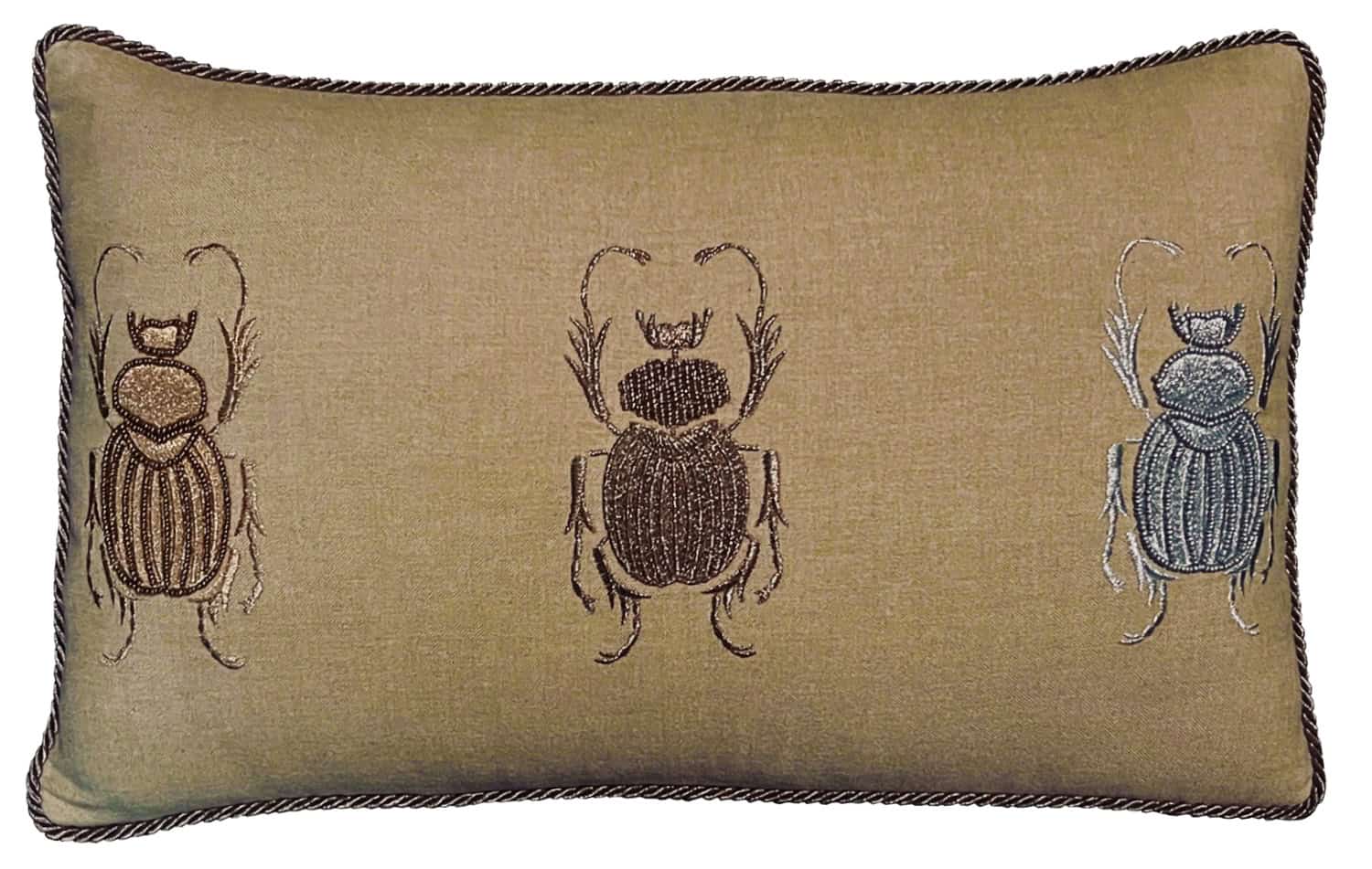 3 Scarab Beetles Rectangle Cushion